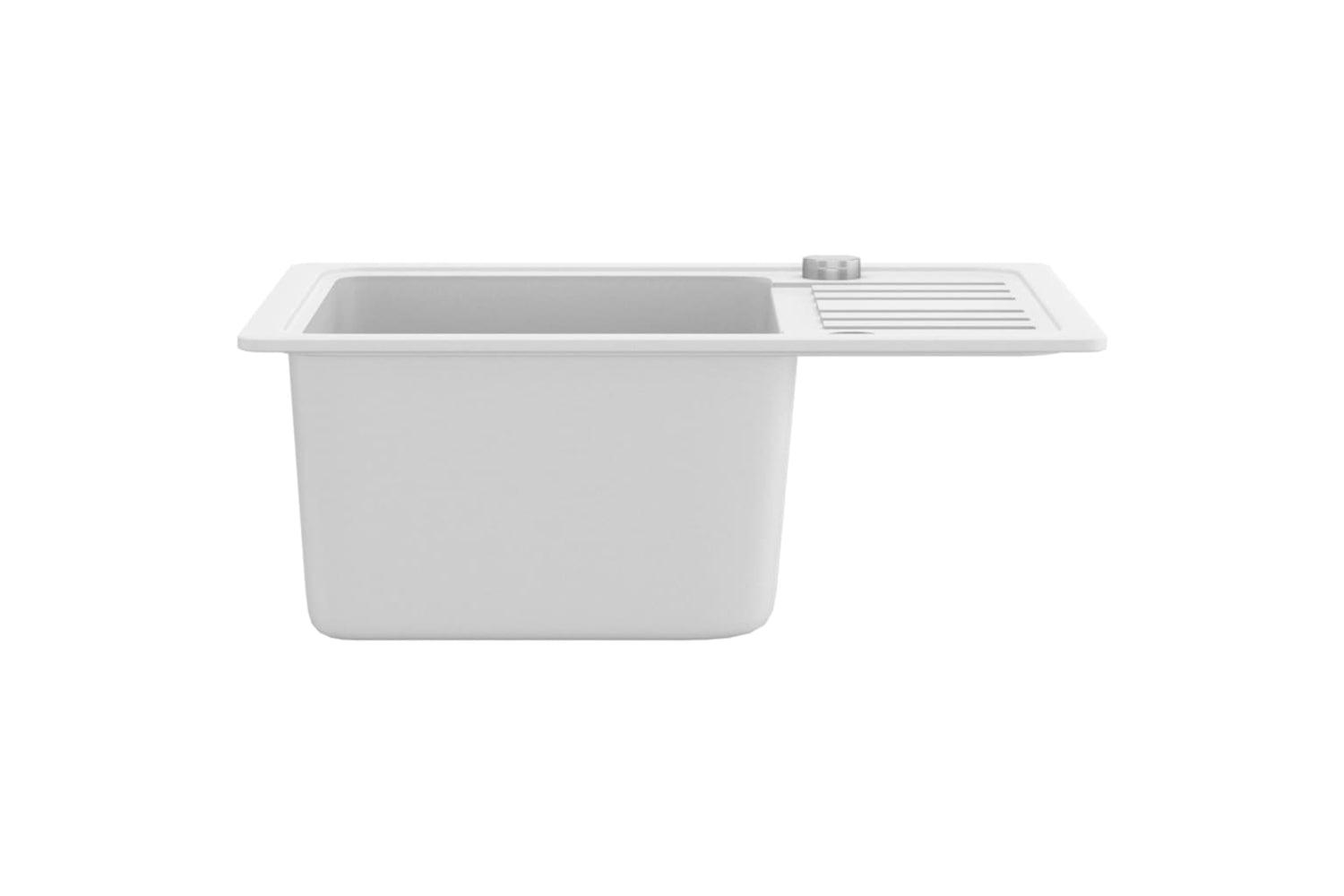 Vidaxl Granite Kitchen Sink Single Basin White-3