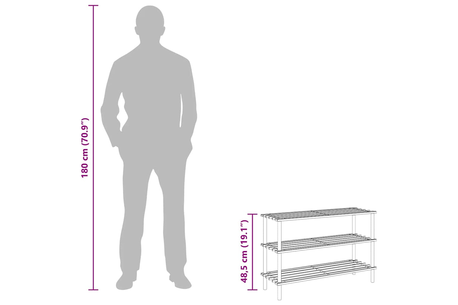 Vidaxl 285200 3-tier Shoe Rack Solid Fir Wood-7