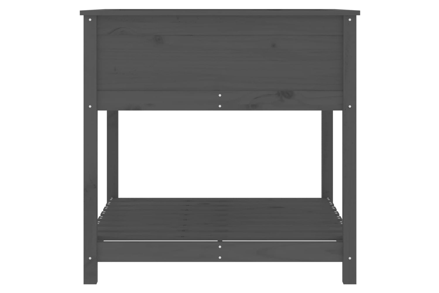 vidaXL 823796 Planter With Shelf Grey 82.5x82.5x81cm Solid Wood Pine-5