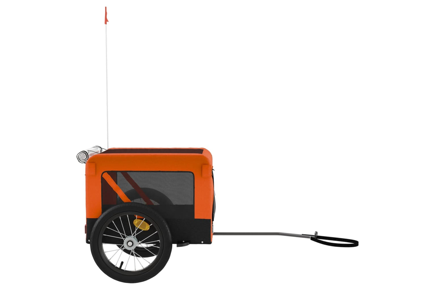Vidaxl 93914 Pet Bike Trailer Orange And Black Oxford Fabric&iron-6