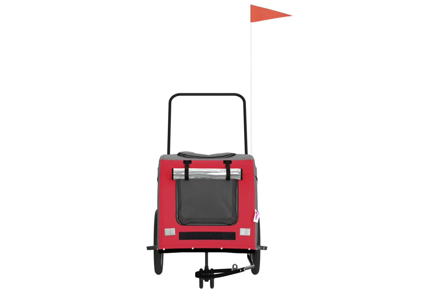 Vidaxl 93852 Pet Bike Trailer Red And Grey Oxford Fabric And Iron-3