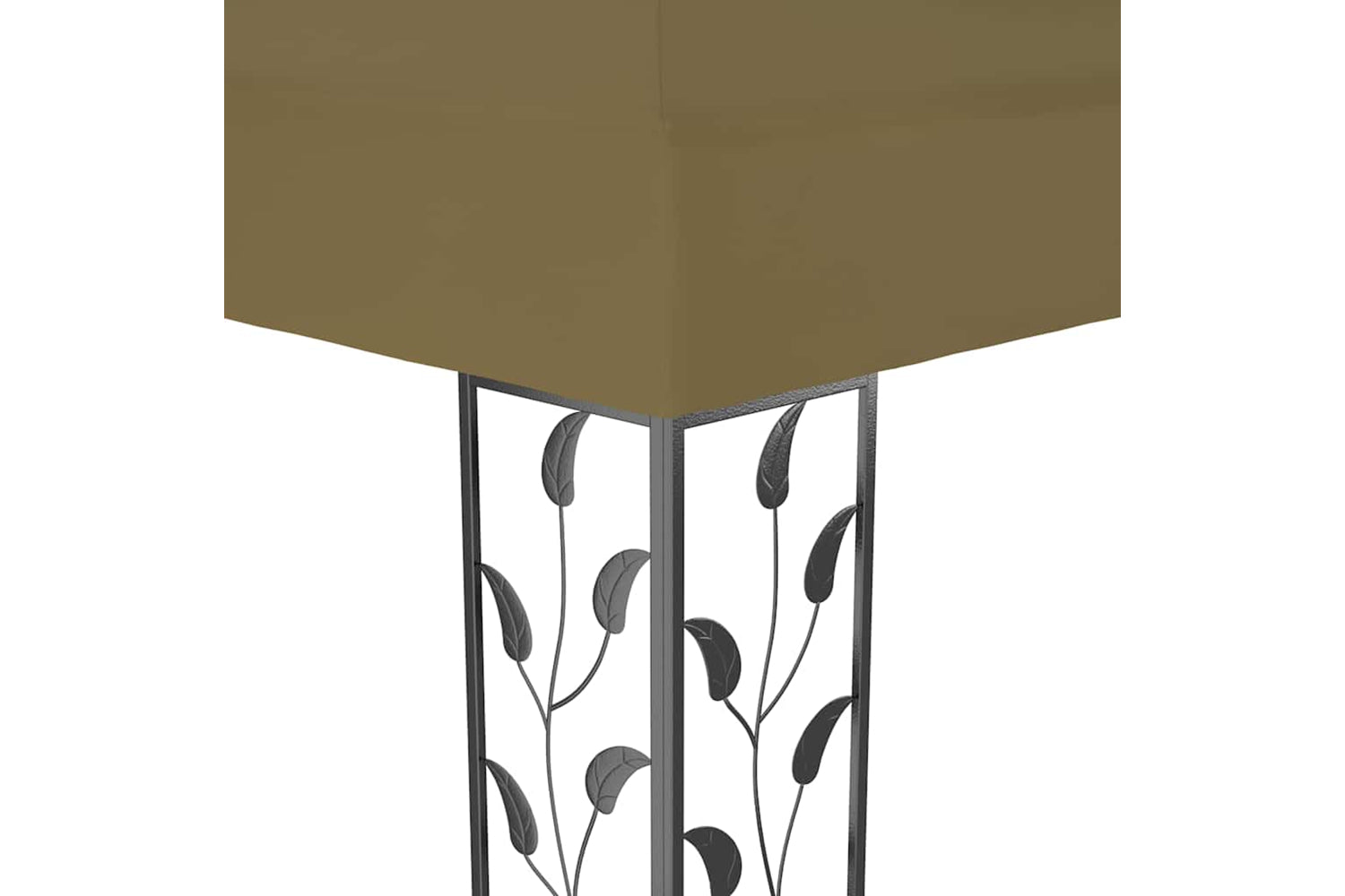 Vidaxl 3070313 Gazebo With Double Roof&led String Lights 3x4 M Taupe-5