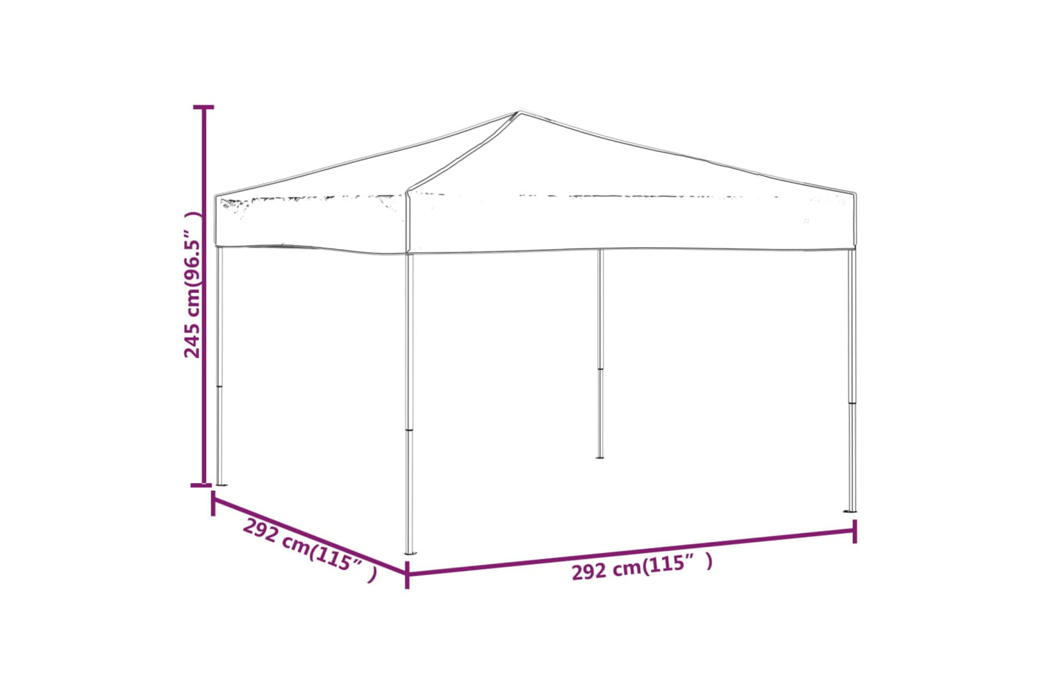 Vidaxl 93519 Folding Party Tent Taupe 3x3 M-7