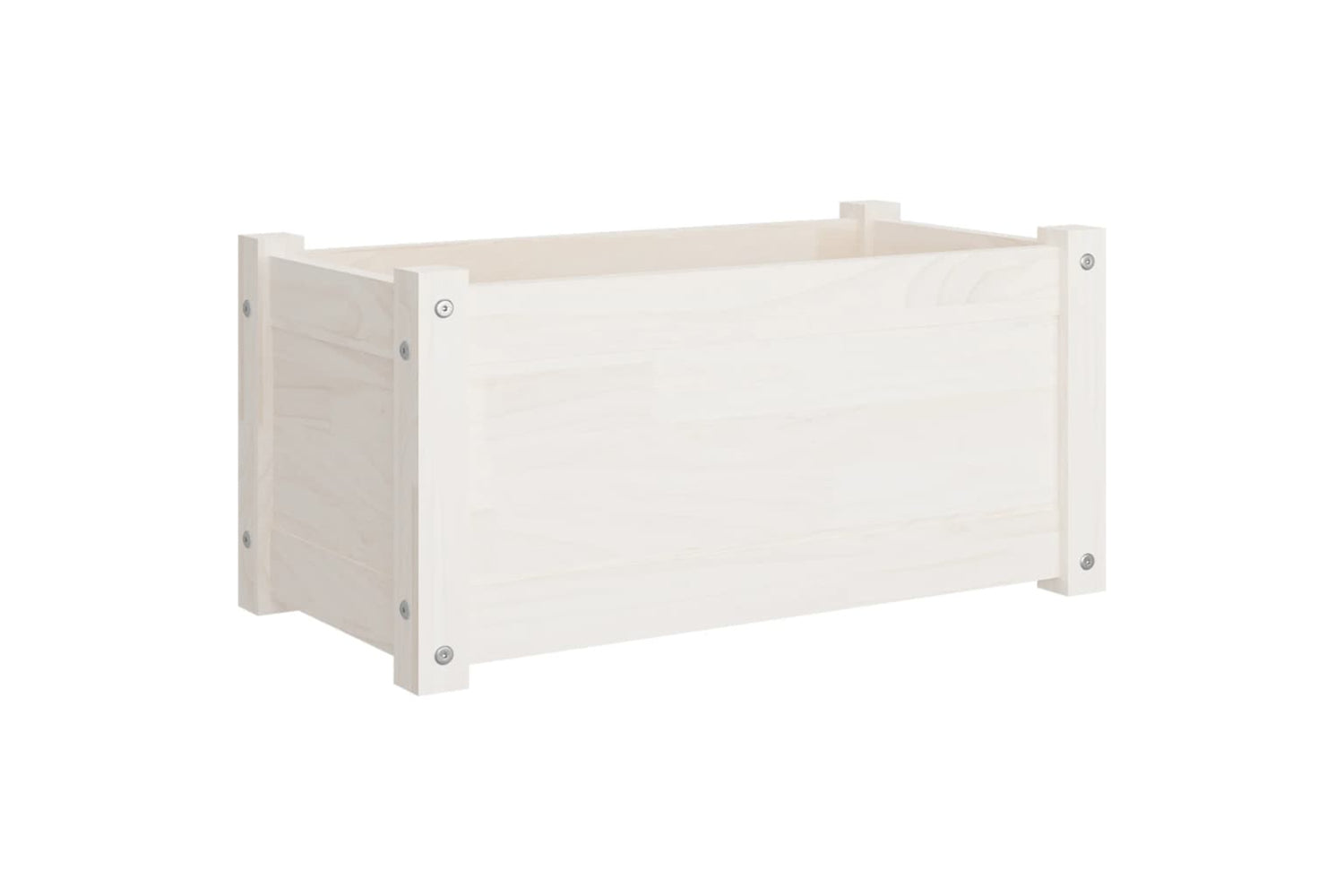 vidaXL 810707 Garden Planters 2 Pcs White 60x31x31cm Solid Pinewood-2