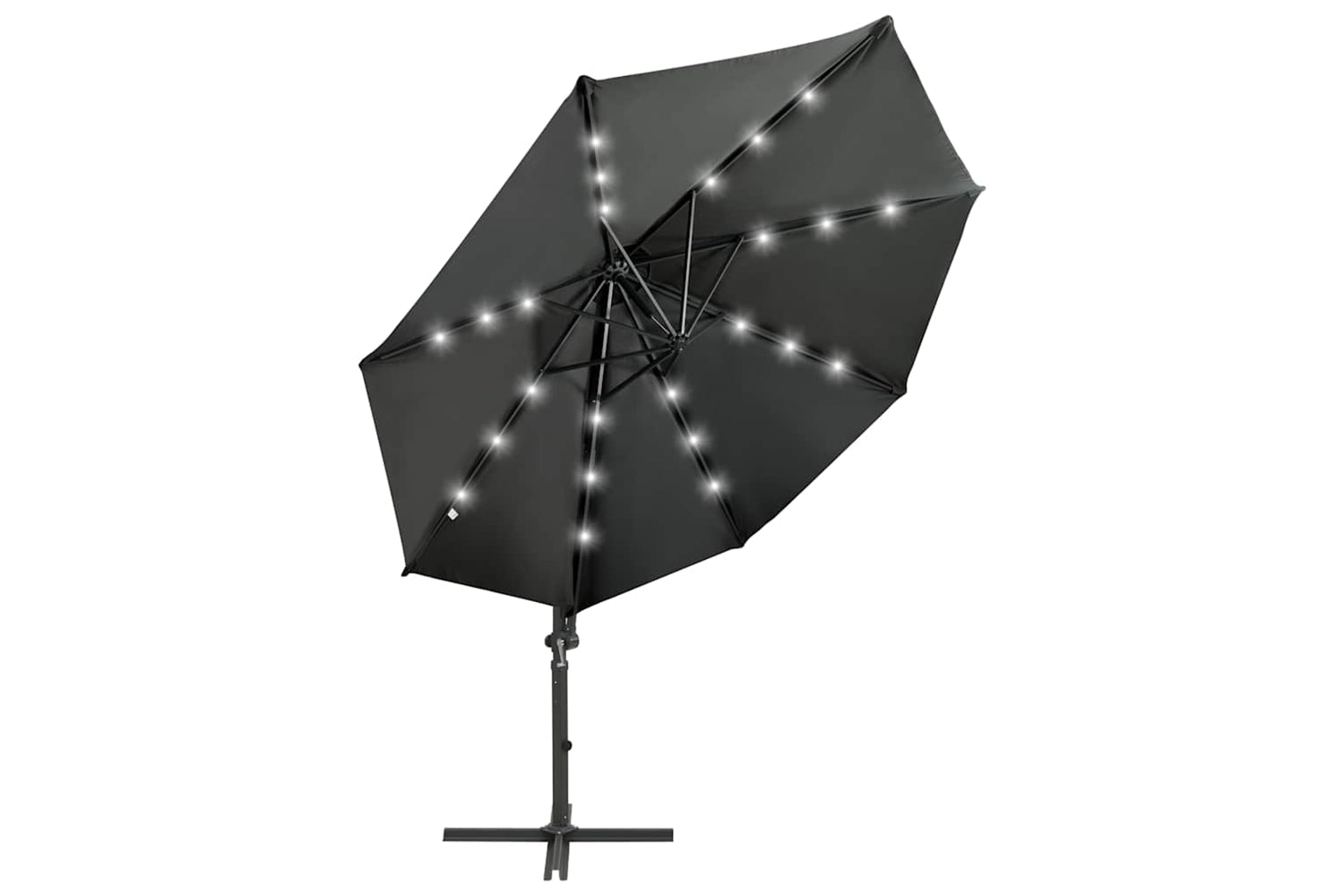 Vidaxl 312330 Cantilever Umbrella With Pole And Led Lights Anthracite 300 Cm-2