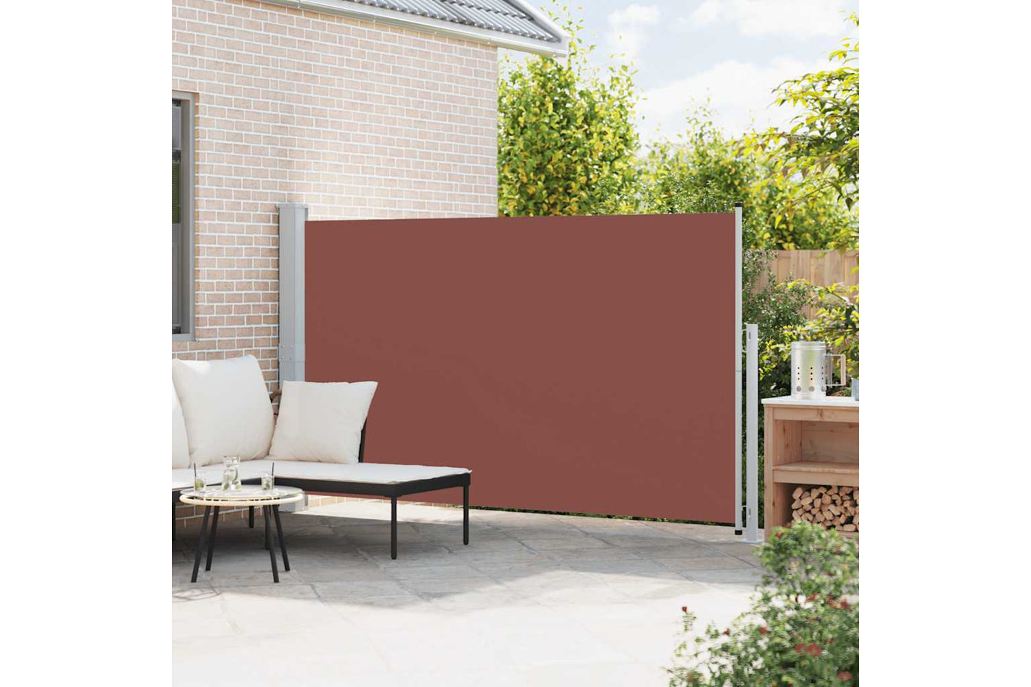 vidaXL 313402 Patio Retractable Side Awning 180x300cm Brown-2