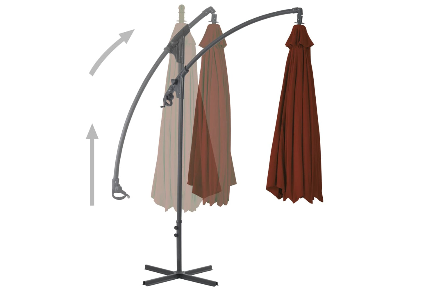 vidaXL 312507 Cantilever Umbrella With Steel Pole 300cm Terracotta-4