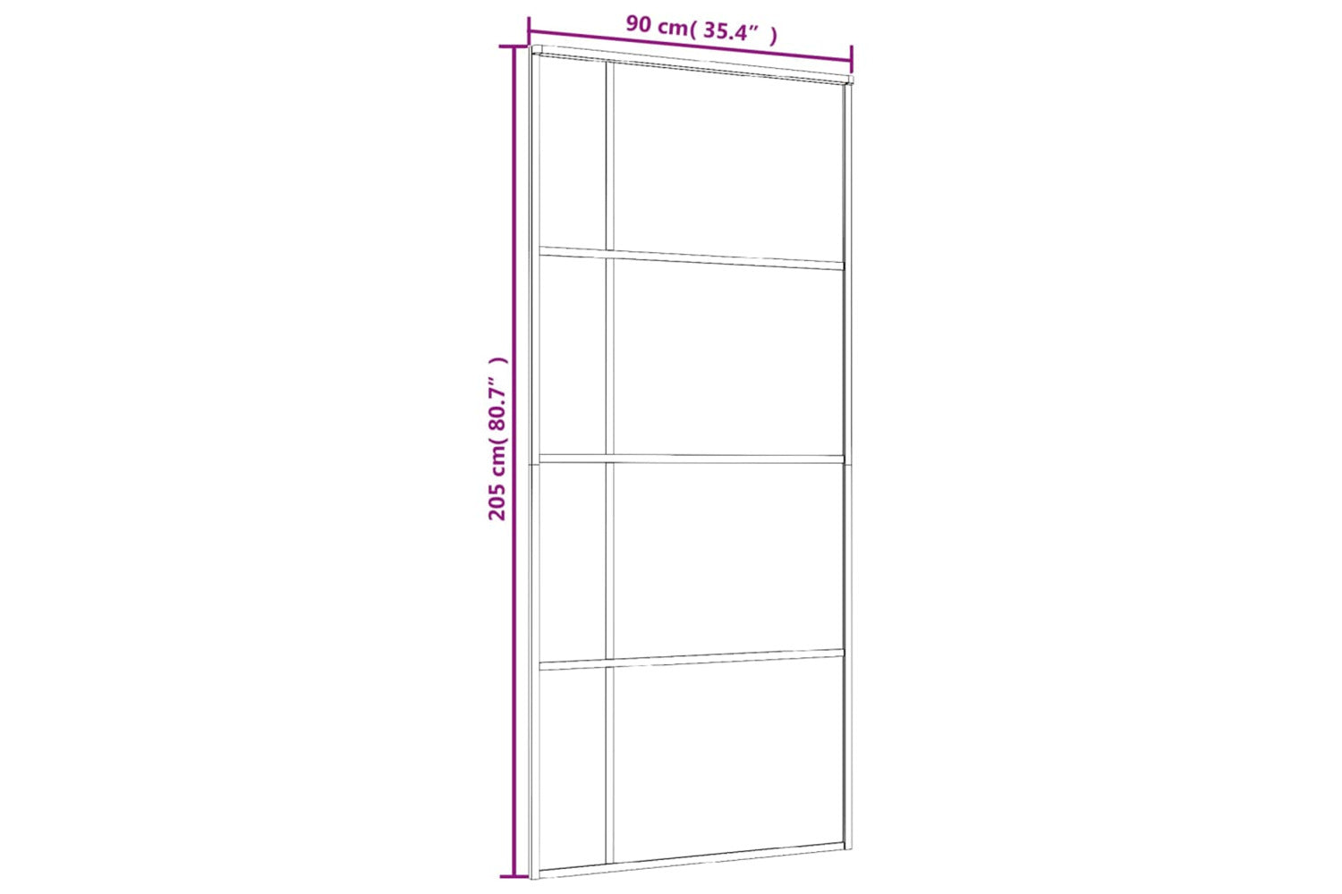 Vidaxl 151683 Sliding Door Frosted Esg Glass And Aluminium 90x205 Cm Black-6