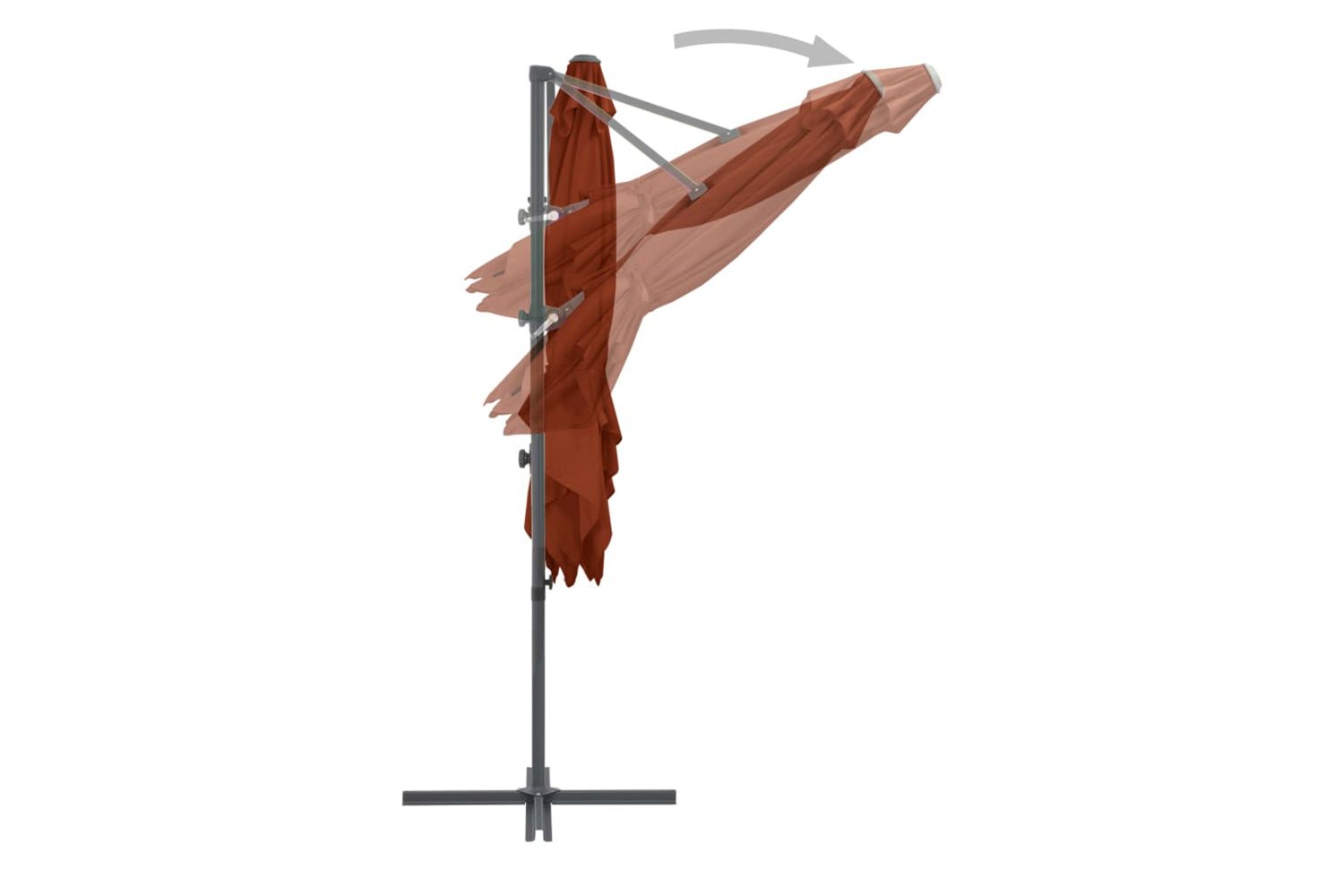 vidaXL 312309 Cantilever Umbrella With Steel Pole Terracotta 250x250cm-5