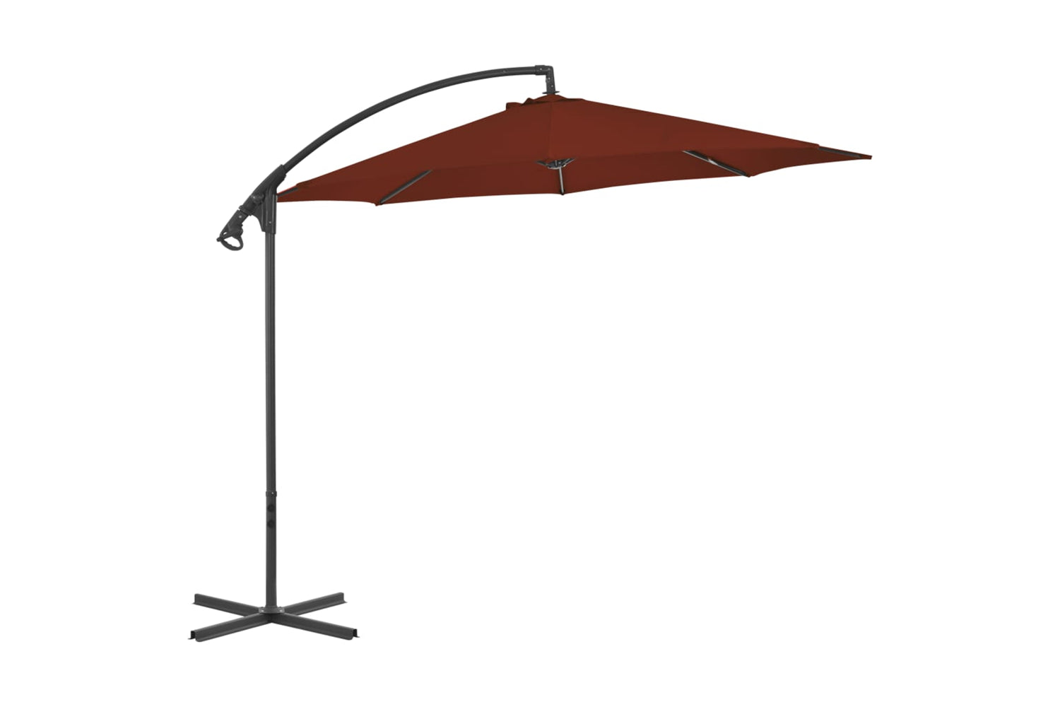 vidaXL 312507 Cantilever Umbrella With Steel Pole 300cm Terracotta-2