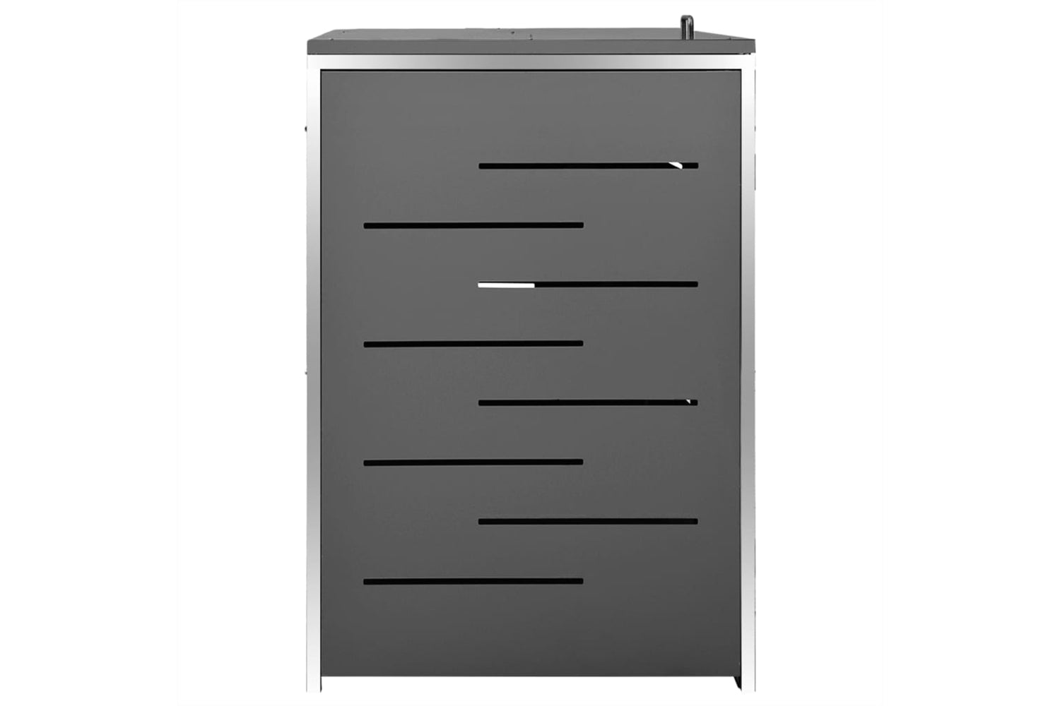 vidaXL Triple Wheelie Bin Shed 207x77.5x112.5cm Stainless Steel-5