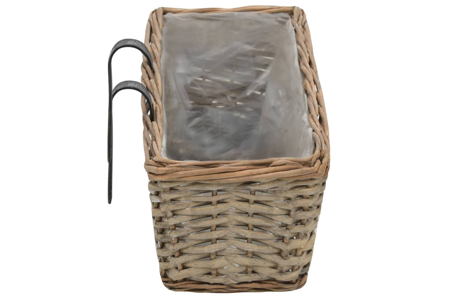 vidaXL 287642 Balcony Planter 2 Pcs Wicker With Pe Lining 80cm-5