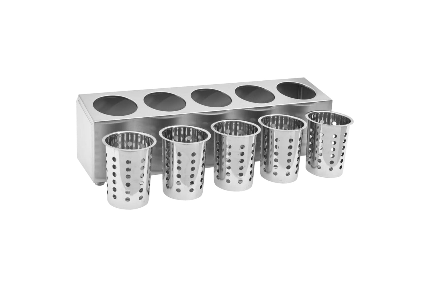 Vidaxl 51228 Cutlery Holder 5 Grids Rectangular Stainless Steel-5