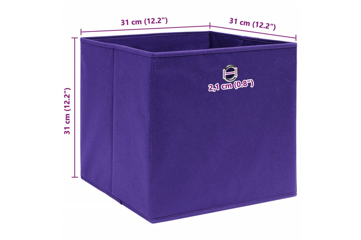 Vidaxl 288353 Storage Boxes 4 Pcs Purple 32x32x32 Cm Fabric-5