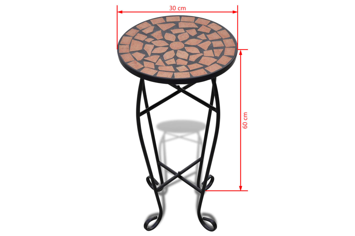 Vidaxl 41127 Mosaic Side Table Plant Table Terracotta-4