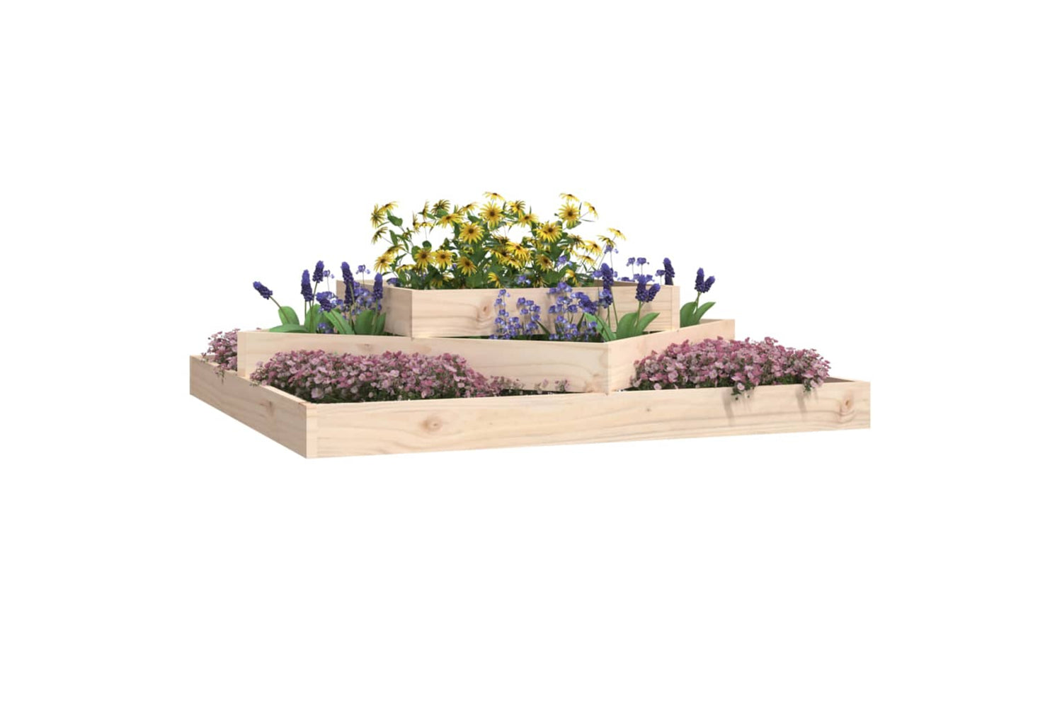 vidaXL 823885 Planter 112x112x27cm Solid Wood Pine-2