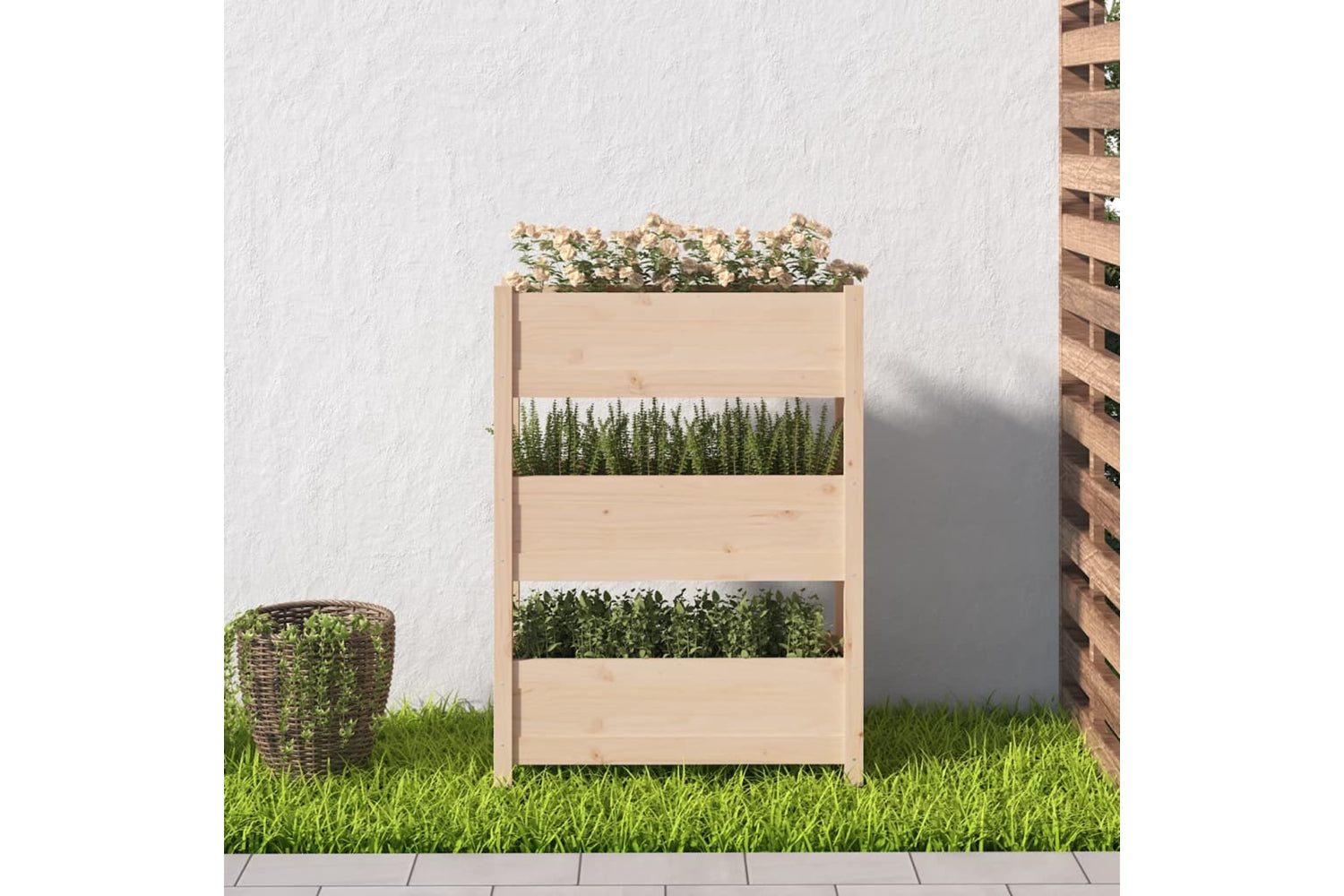 vidaXL 823934 Planter 77x25x104.5cm Solid Wood Pine-2