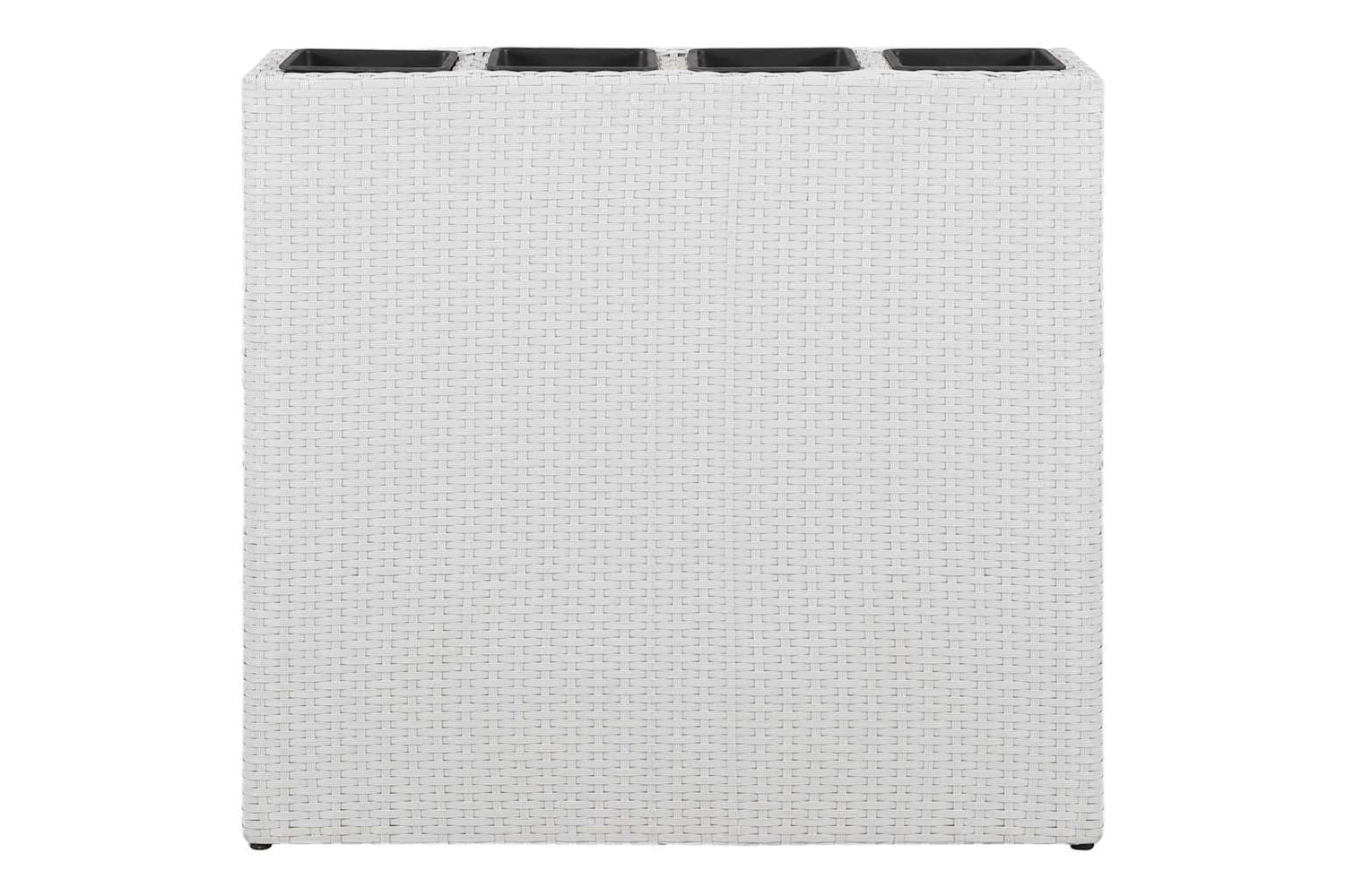 Vidaxl 45427 Garden Raised Bed With 4 Pots Poly Rattan White-3