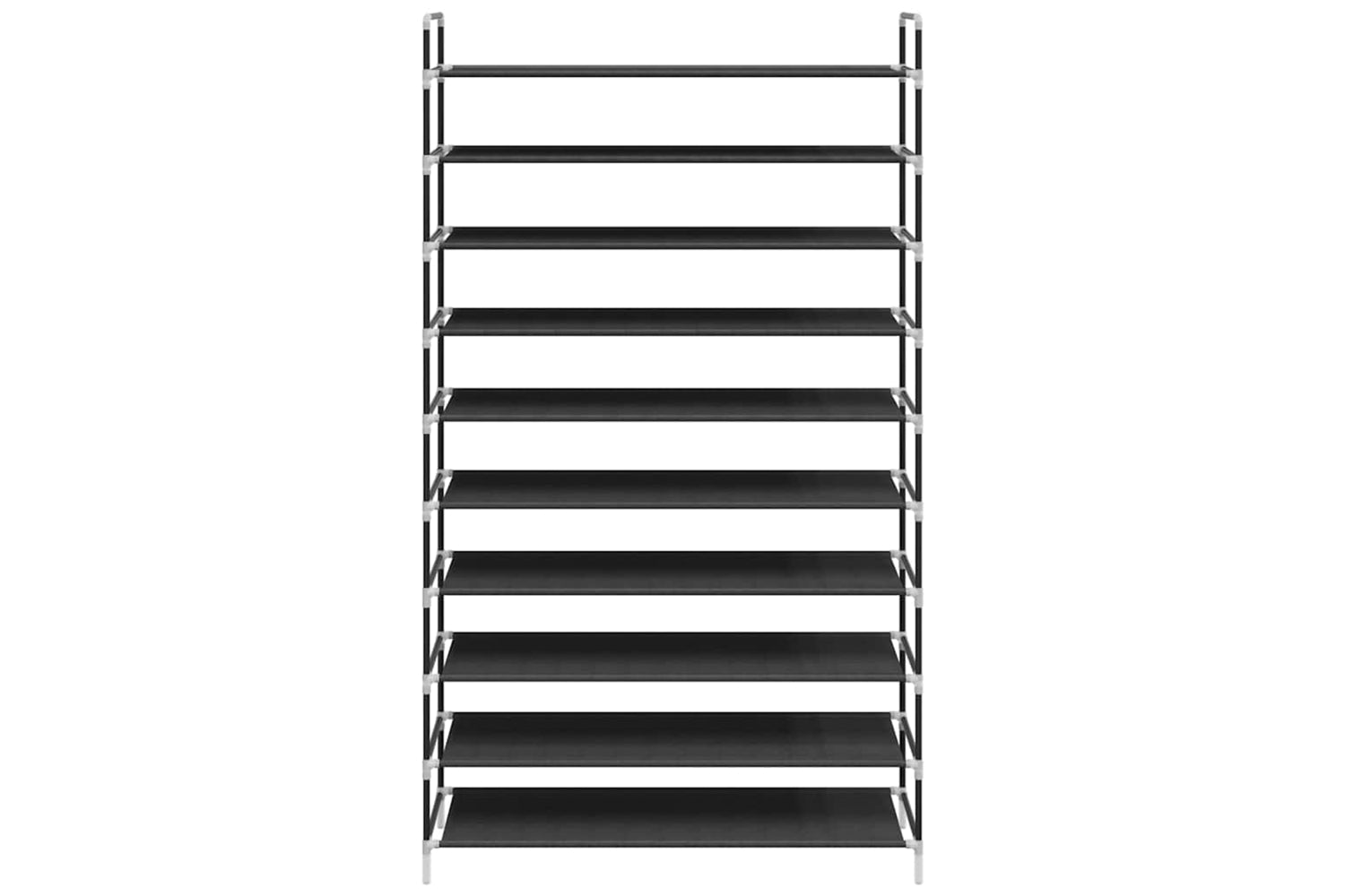 Vidaxl 245630 Shoe Rack With 10 Shelves Metal And Non-woven Fabric Black-3