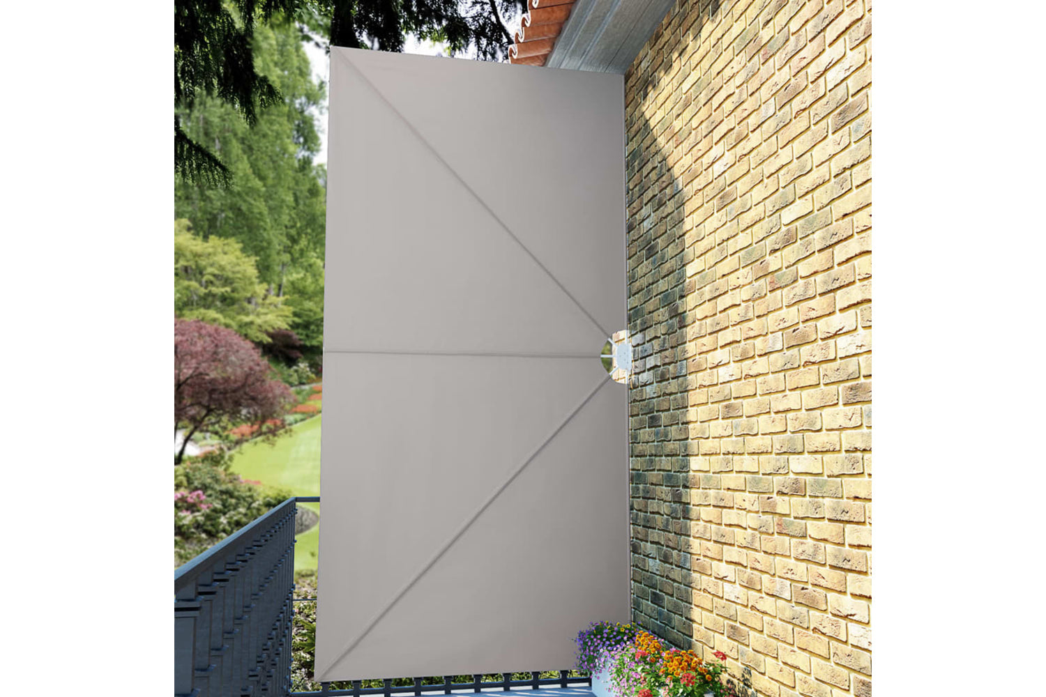 vidaXL 44570 Collapsible Terrace Side Awning Cream 400x200cm-3