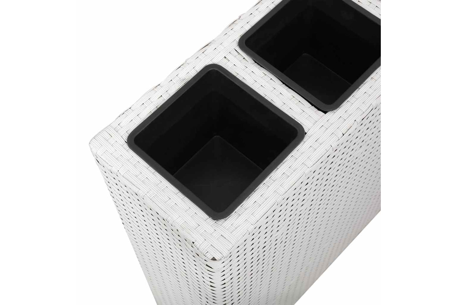 Vidaxl 45427 Garden Raised Bed With 4 Pots Poly Rattan White-5