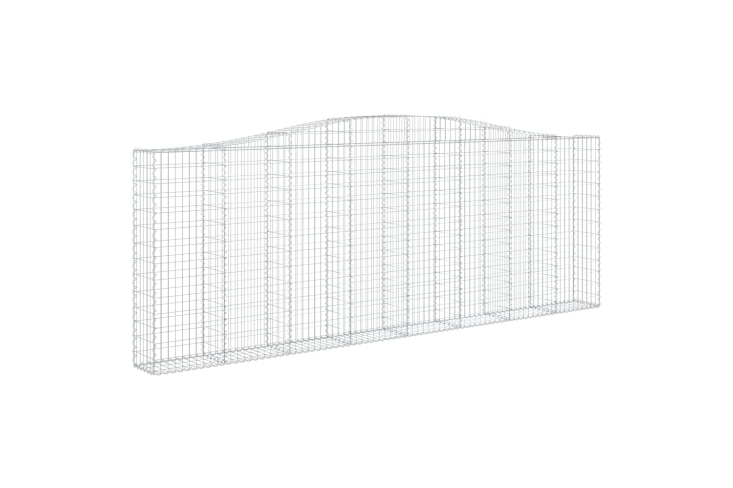 vidaXL 3145854 Arched Gabion Baskets 4 Pcs 400x30x140/160cm Galvanised Iron-2