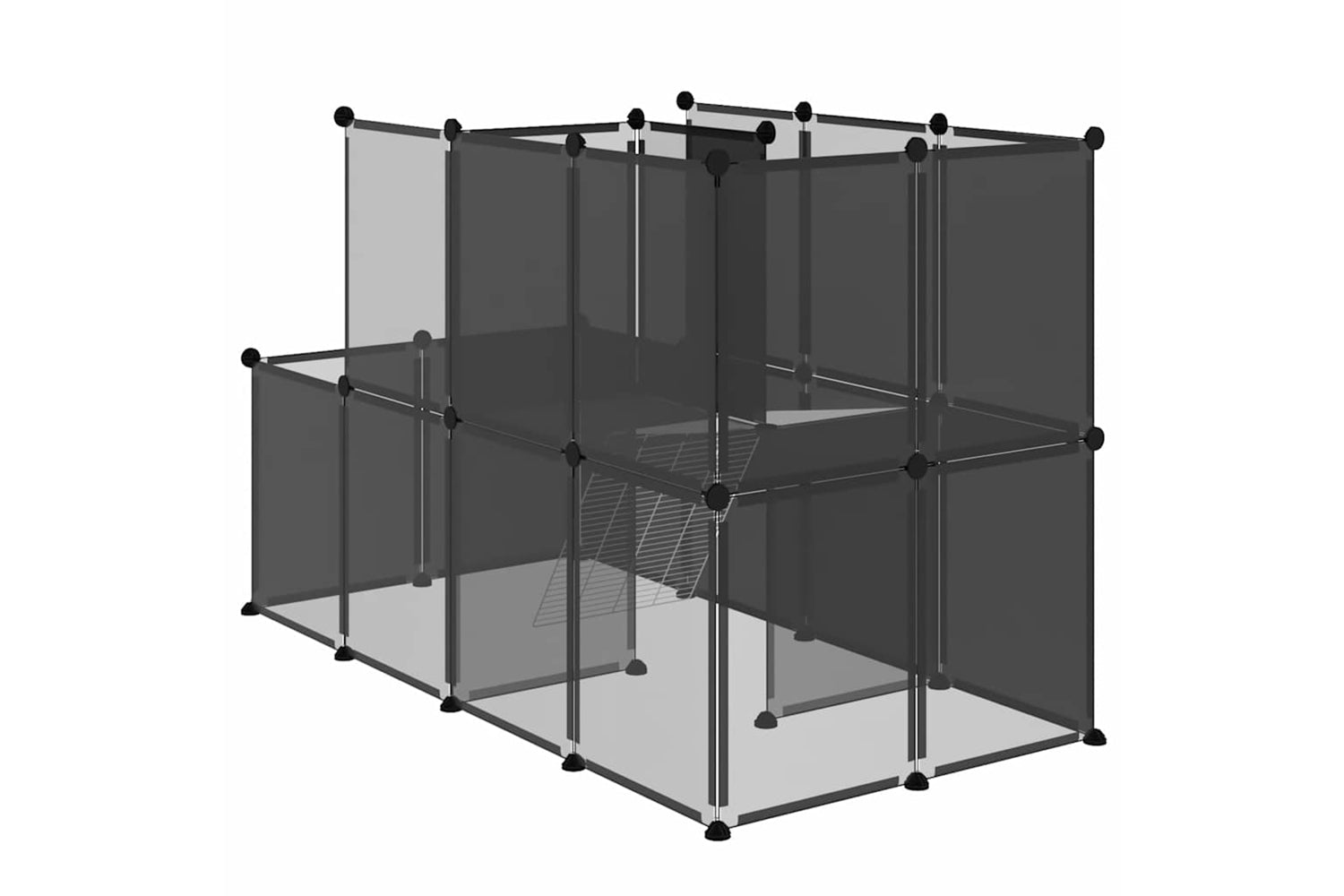 vidaXL 340573 Small Animal Cage Black 142x74x93cm Pp And Steel-4
