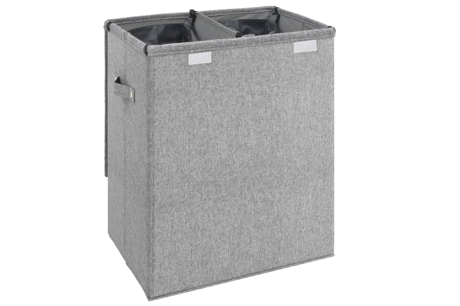 vidaXL 351040 Foldable Laundry Hamper Grey 51x34.5x59cm Faux Linen Fabric-5