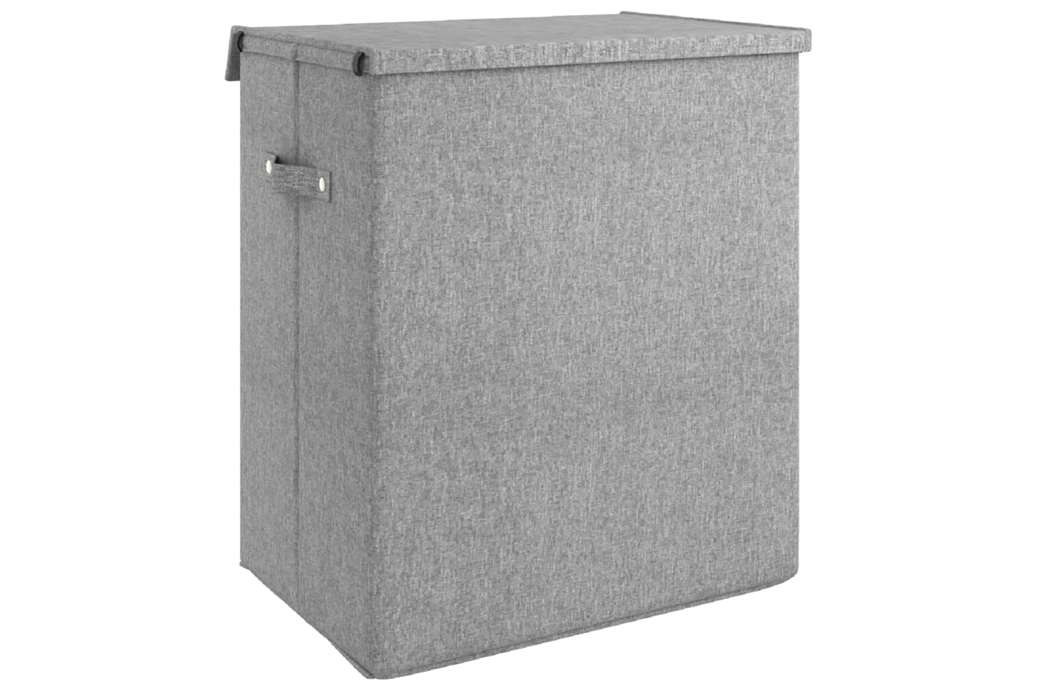 vidaXL 351040 Foldable Laundry Hamper Grey 51x34.5x59cm Faux Linen Fabric-4