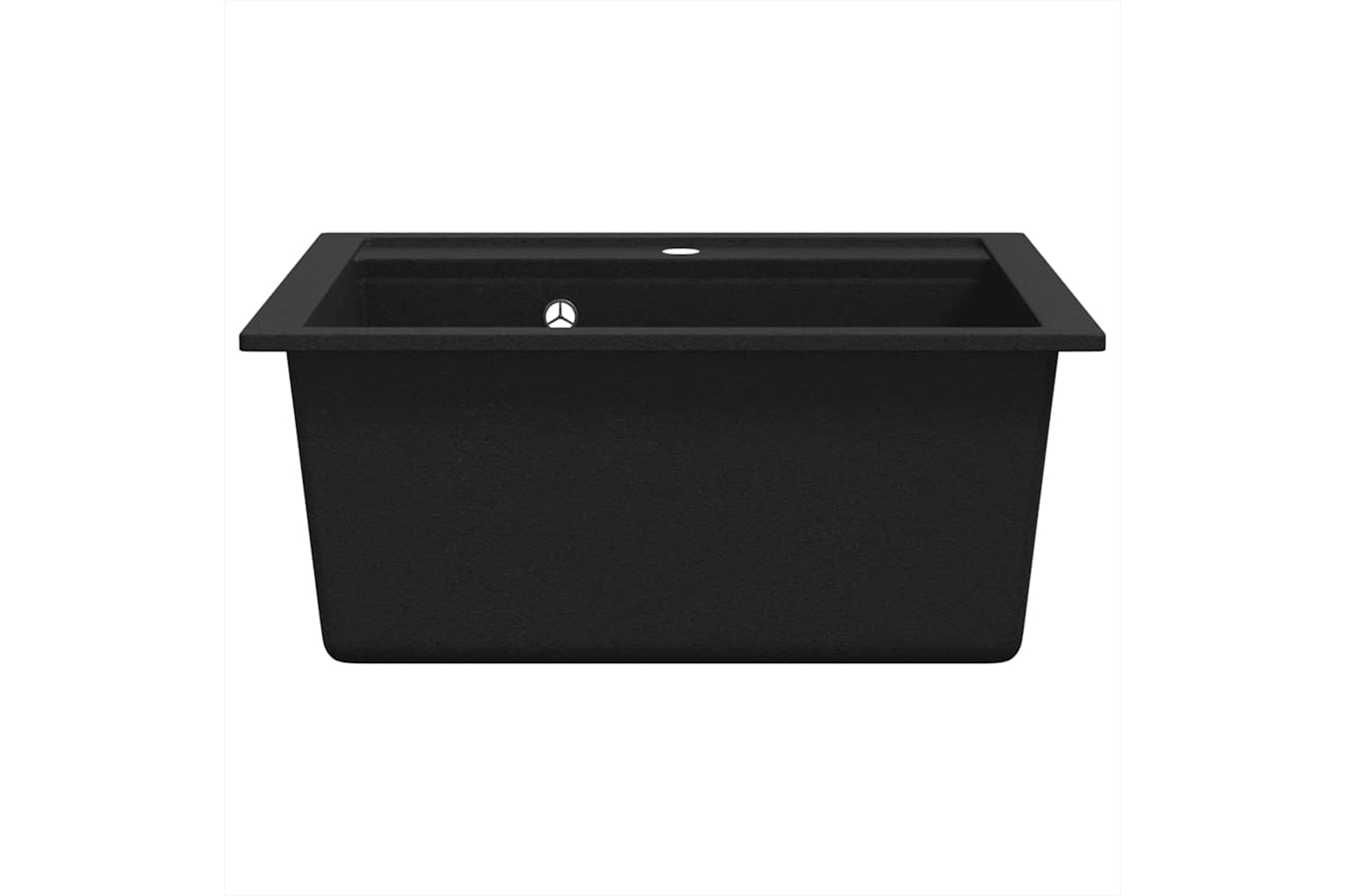 Vidaxl Granite Kitchen Sink Single Basin Black-3