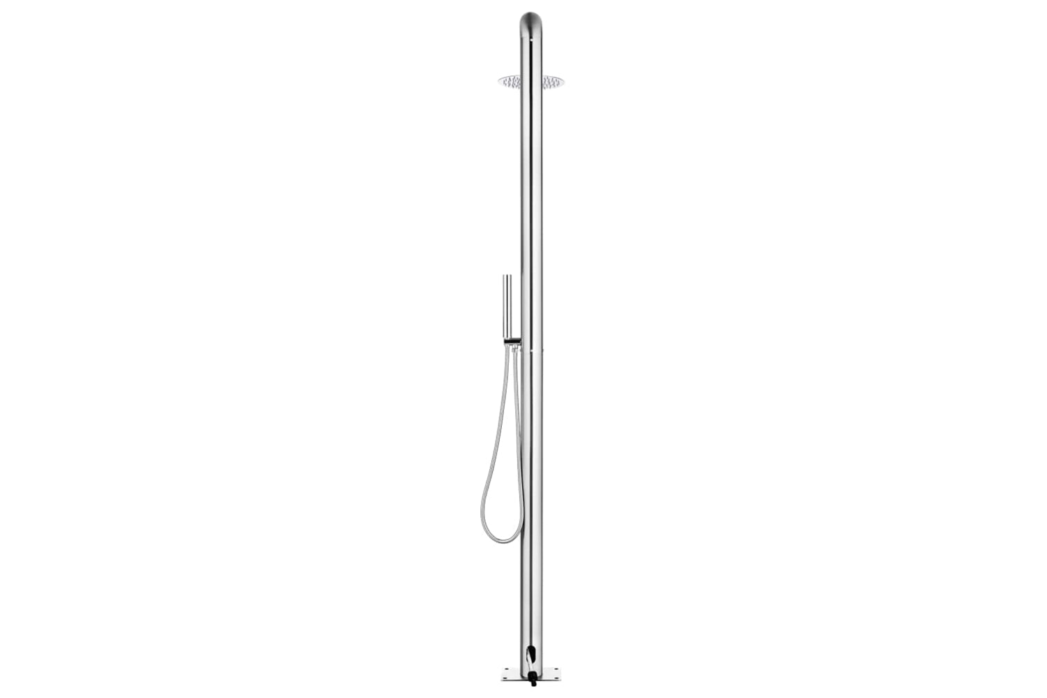 vidaXL 3070794 Garden Shower With Grey Base 230cm Stainless Steel-6