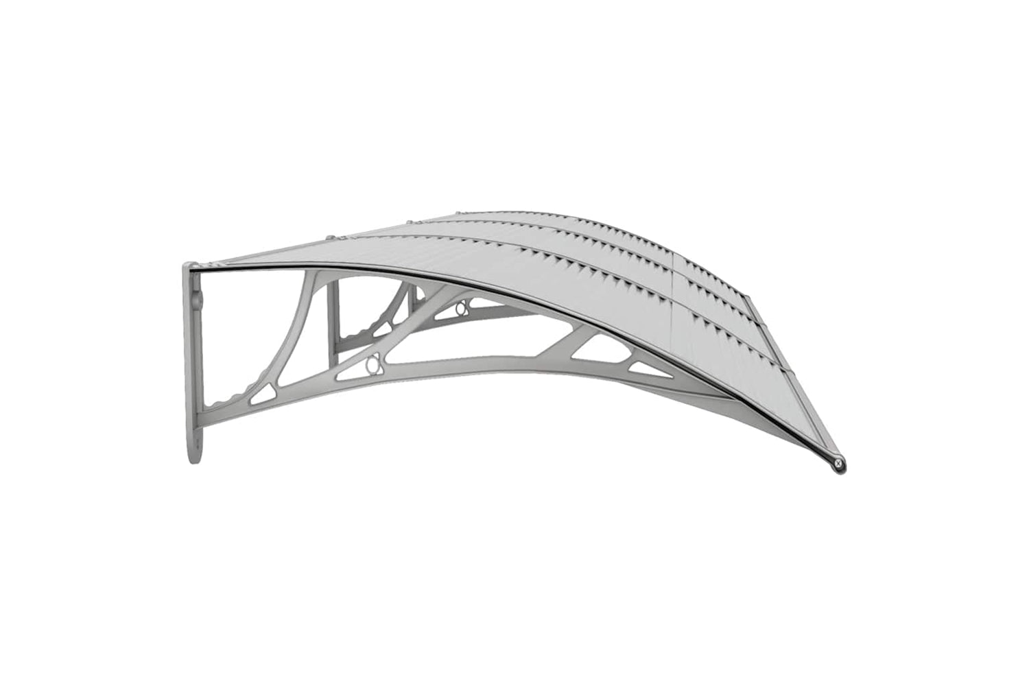 vidaXL Door Canopy Grey 300x75cm Polycarbonate-5