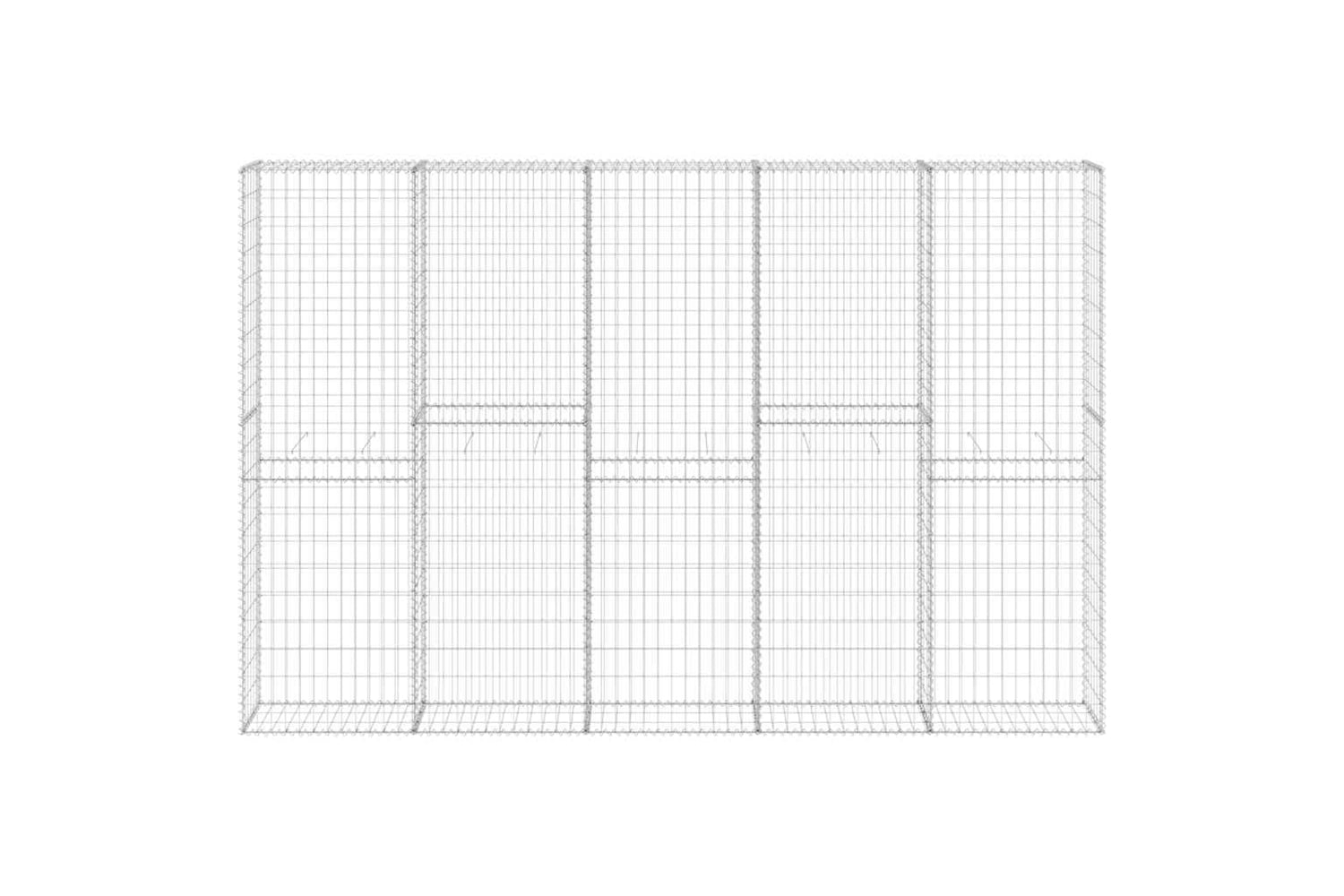 Vidaxl 147823 Gabion Wall With Covers Galvanised Steel 300x30x200 Cm-3