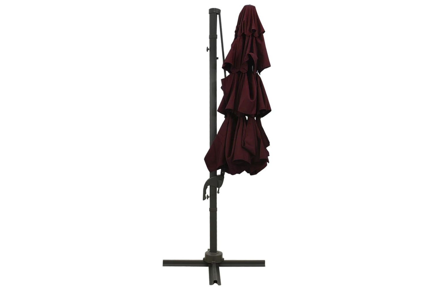 Vidaxl 313832 4-tier Parasol With Aluminium Pole Bordeaux Red 3x3 M-4