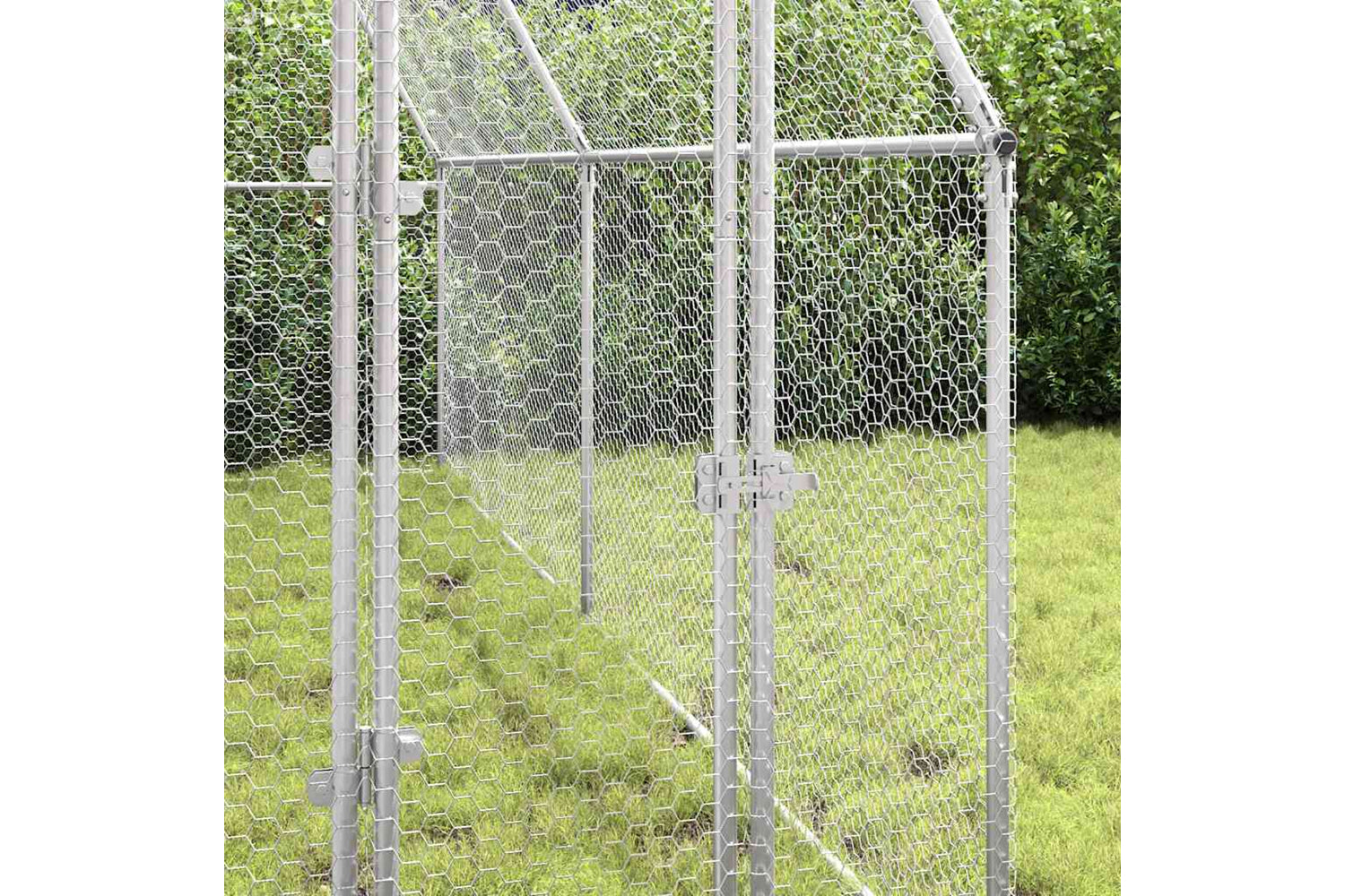 Vidaxl Chicken Cage Silver 400x100x190 Cm Galvanised Steel-3