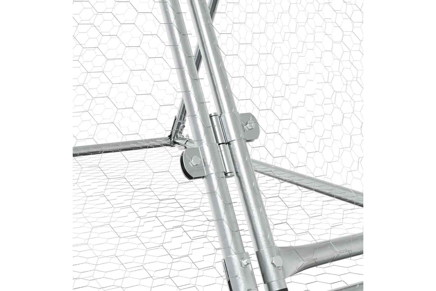 vidaXL 3281531 Rabbit Cage Silver 400x105x91cm Galvanised Steel-7