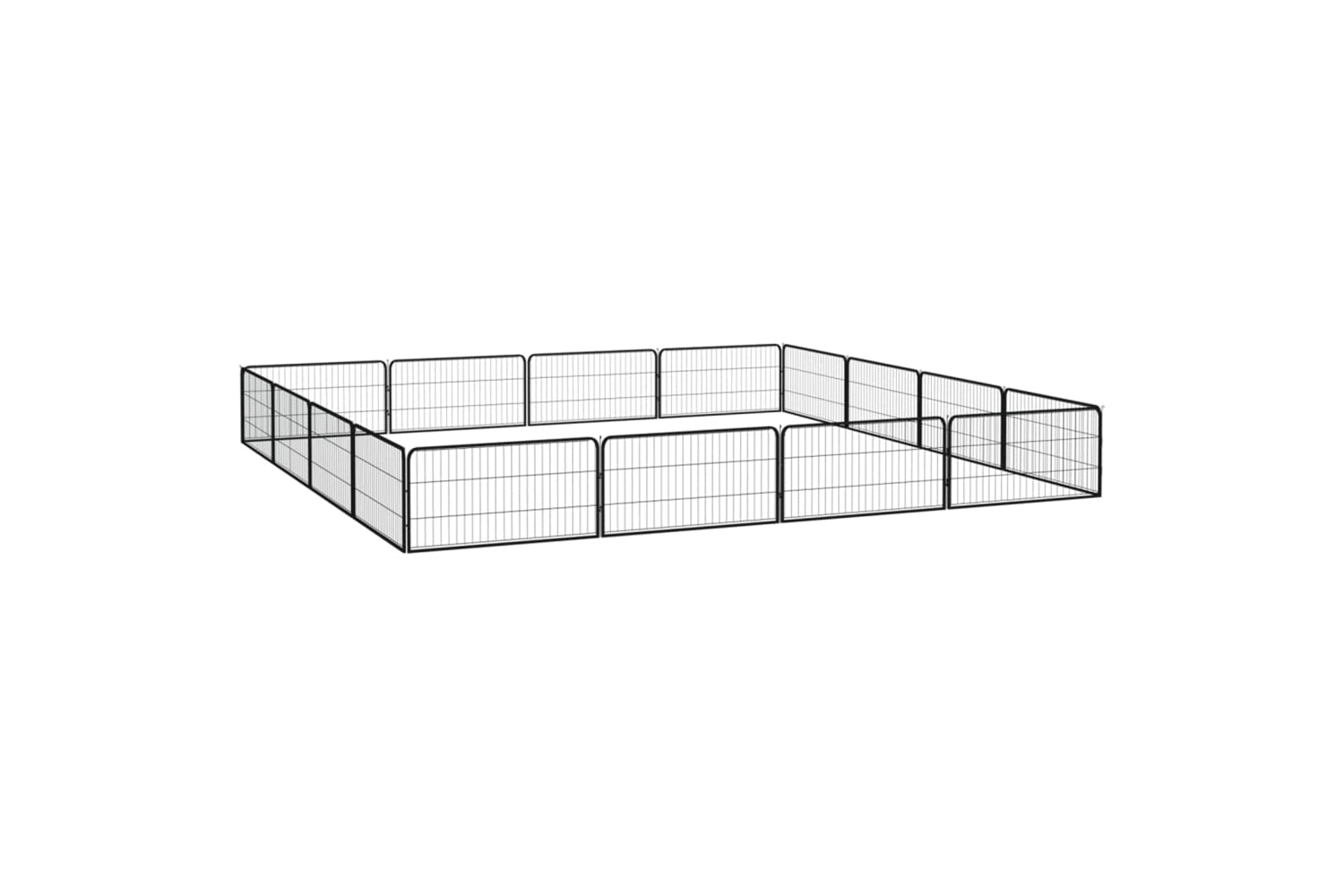 vidaXL 3115969 16-panel Dog Playpen Black 100x50cm Powder-coated Steel-3