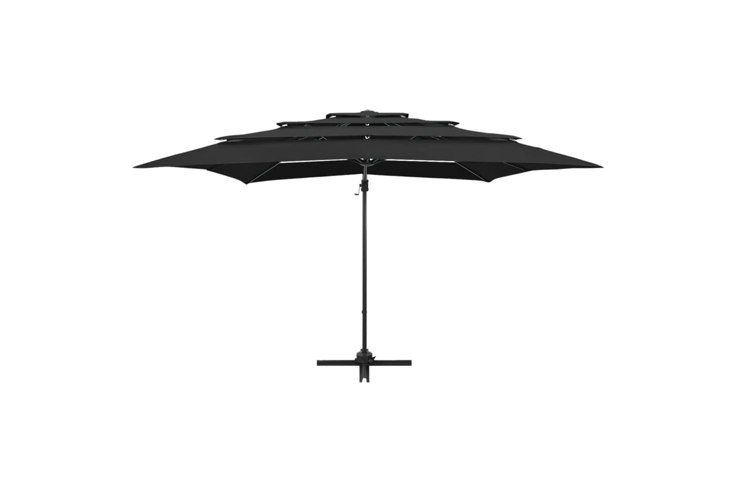 vidaXL 313826 4-tier Parasol With Aluminium Pole Black 250x250cm-3