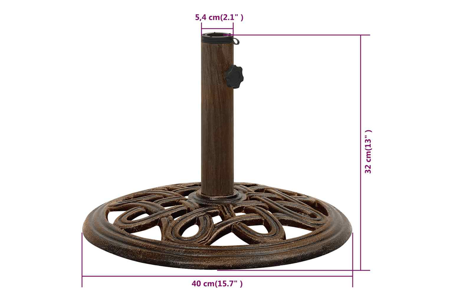 vidaXL 317767 Umbrella Base Bronze 40x40x32cm Cast Iron-8