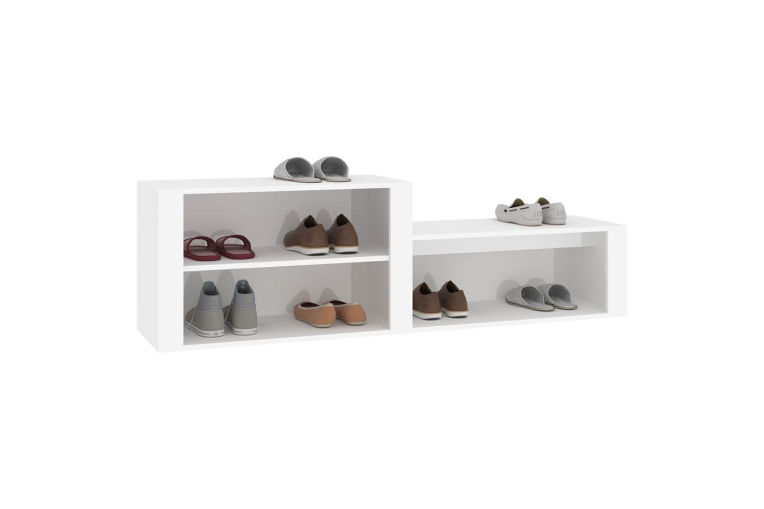 vidaXL 816912 Shoe Cabinet White 150x35x45cm Engineered Wood-3