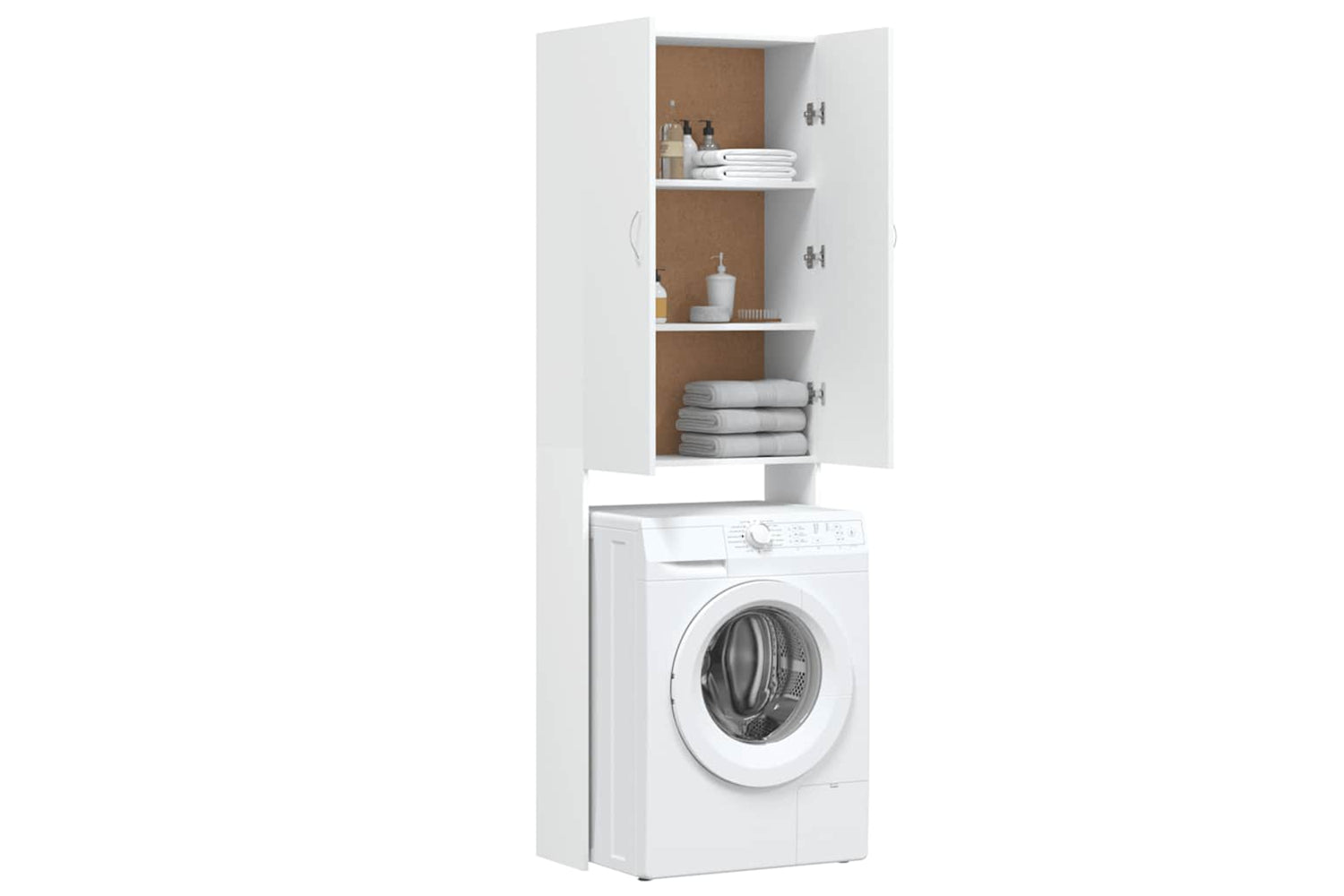 vidaXL Washing Machine Cabinet White 64x25.5x190cm-5