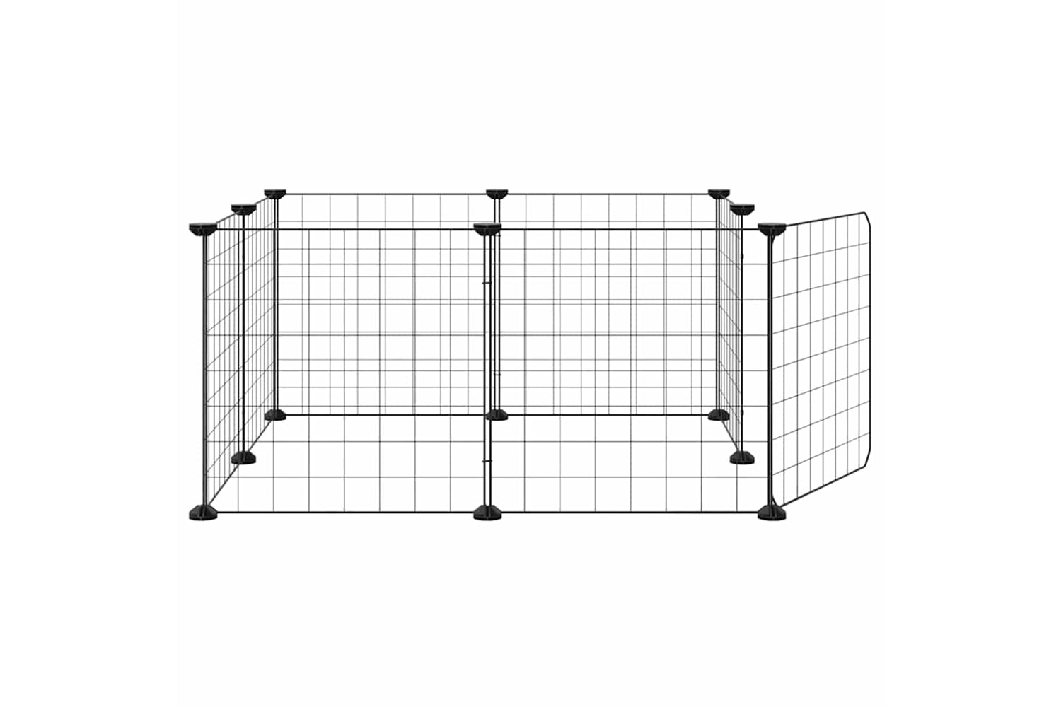 vidaXL 171622 8-panel Pet Cage With Door Black 35x35cm Steel-4