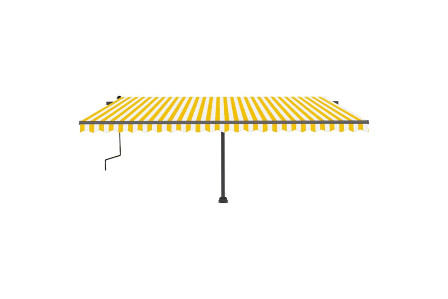 vidaXL 3069858 Freestanding Manual Retractable Awning 500x350cm Yellow/white-3