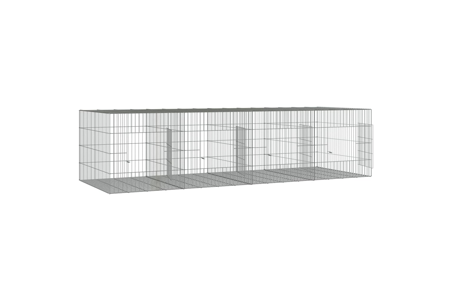 vidaXL 171570 4-panel Rabbit Cage 217x79x54cm Galvanised Iron-3