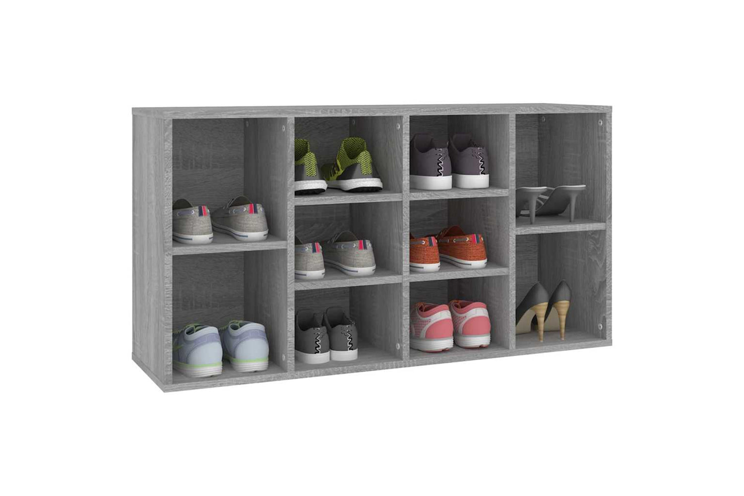 vidaXL 826370 Shoe Bench Grey Sonoma 103x30x54.5cm Engineered Wood-3