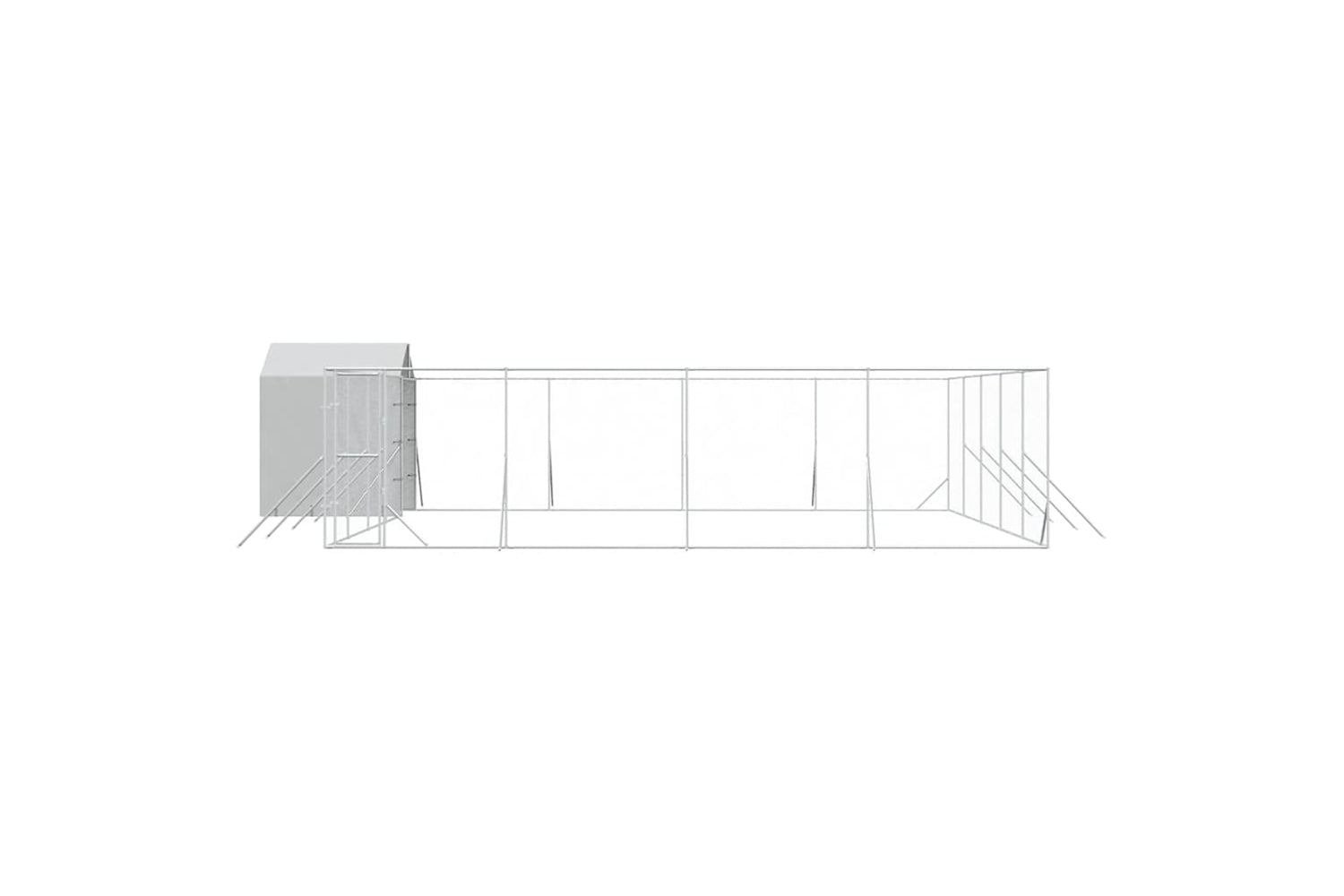 Vidaxl 3190481 Outdoor Dog Kennel With Roof Silver 10x10x2.5 M Galvanised Steel-3