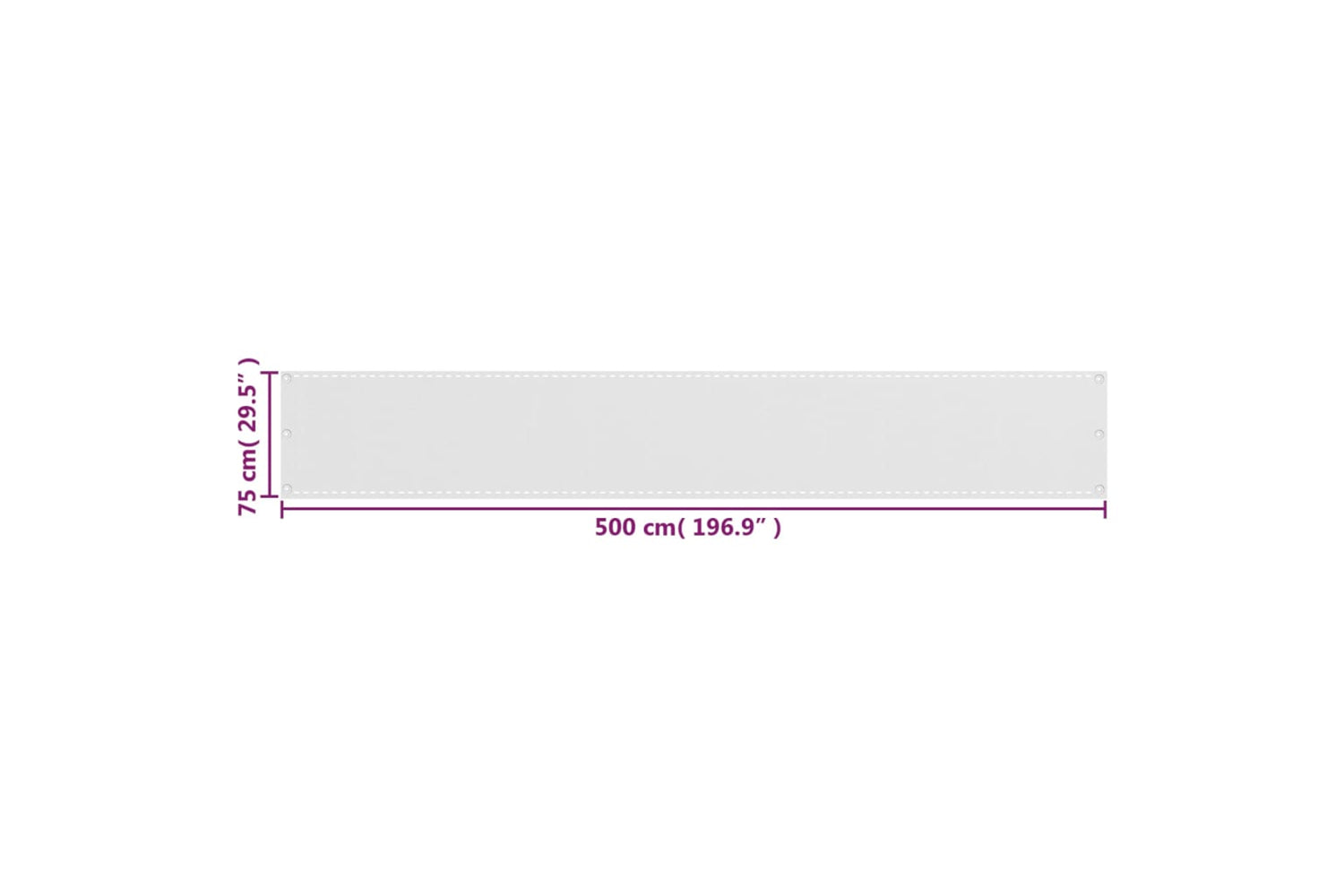 vidaXL 310862 Balcony Screen White 75x500cm Hdpe-5