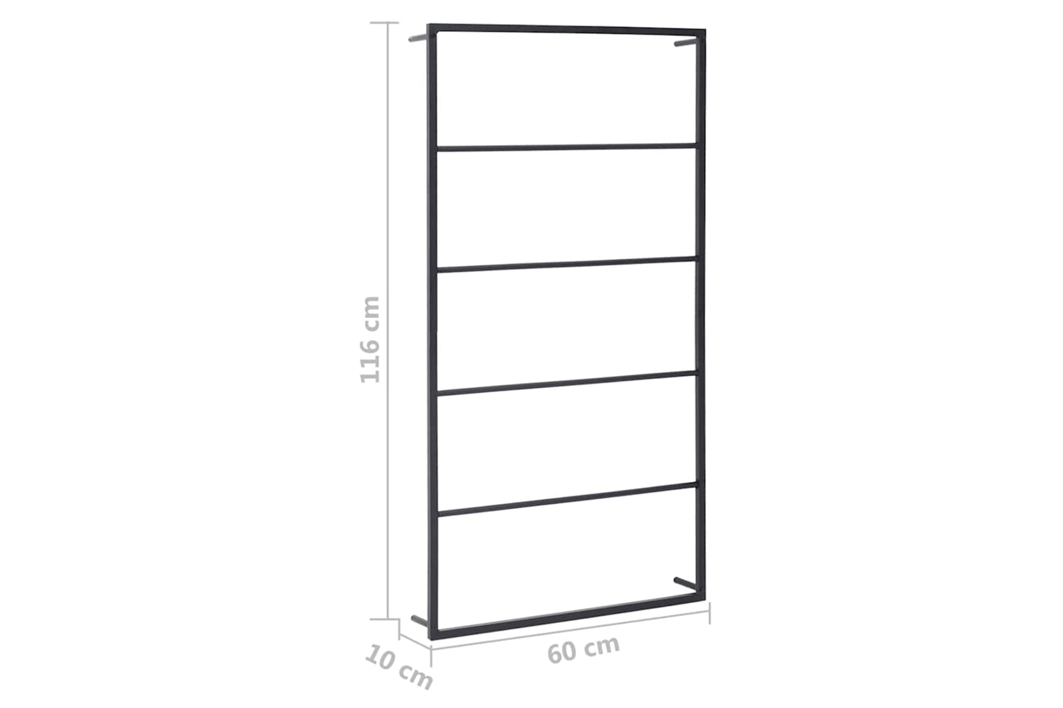 vidaXL 336120 Towel Rack Black 60x10x116cm Steel-5