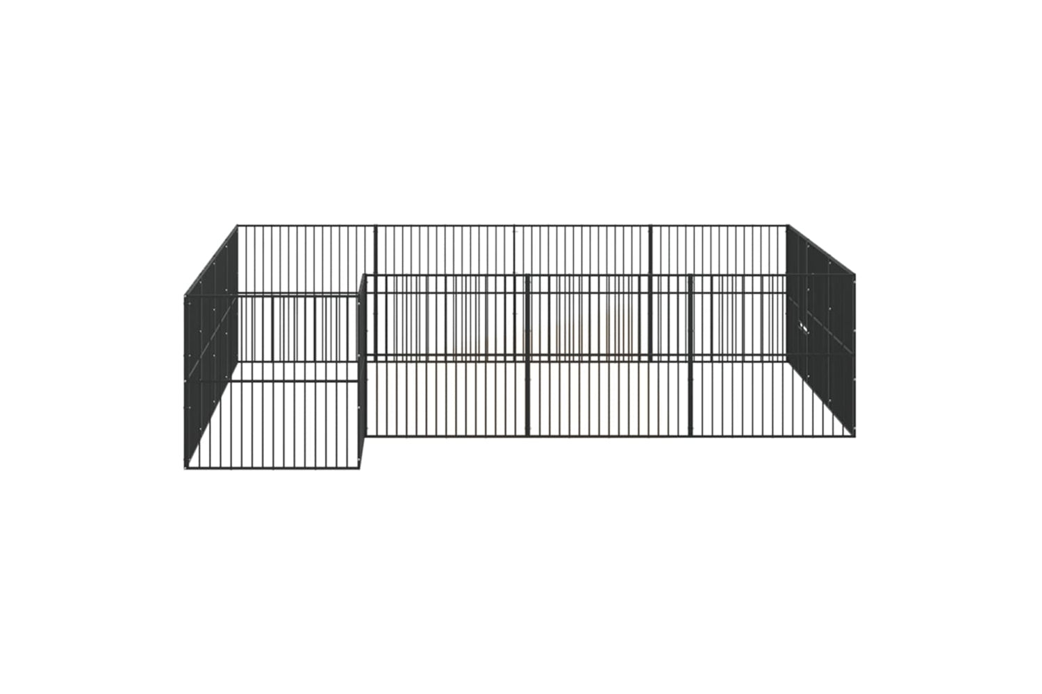 Vidaxl 3209559 Dog Playpen 16 Panels Black Galvanised Steel-4