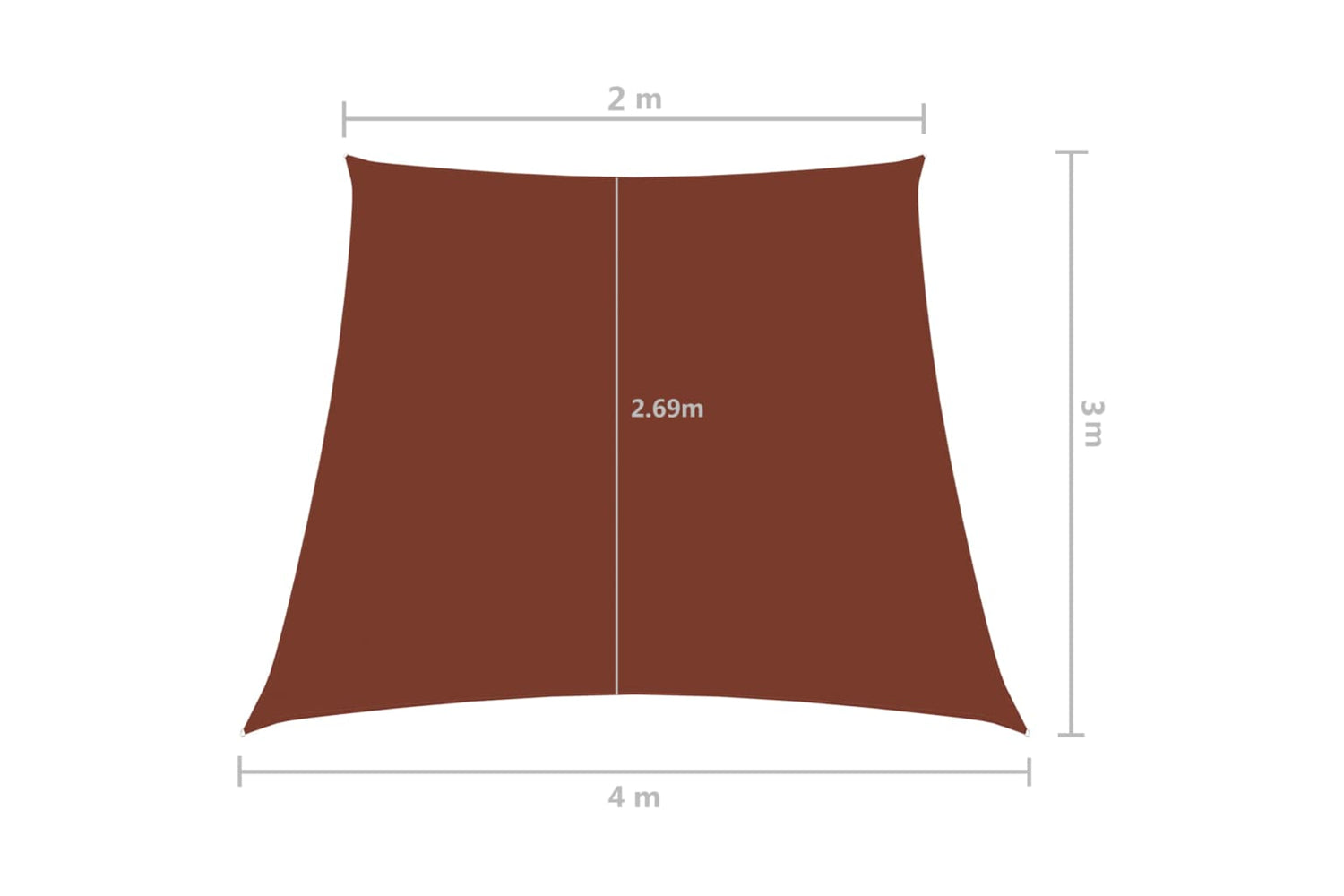Vidaxl 135406 Sunshade Sail Oxford Fabric Trapezium 2/4x3 M Terracotta-6